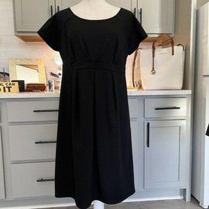 Liz Lange Maternity Black Dress Scoop Neckline Pleated Front Size Medium